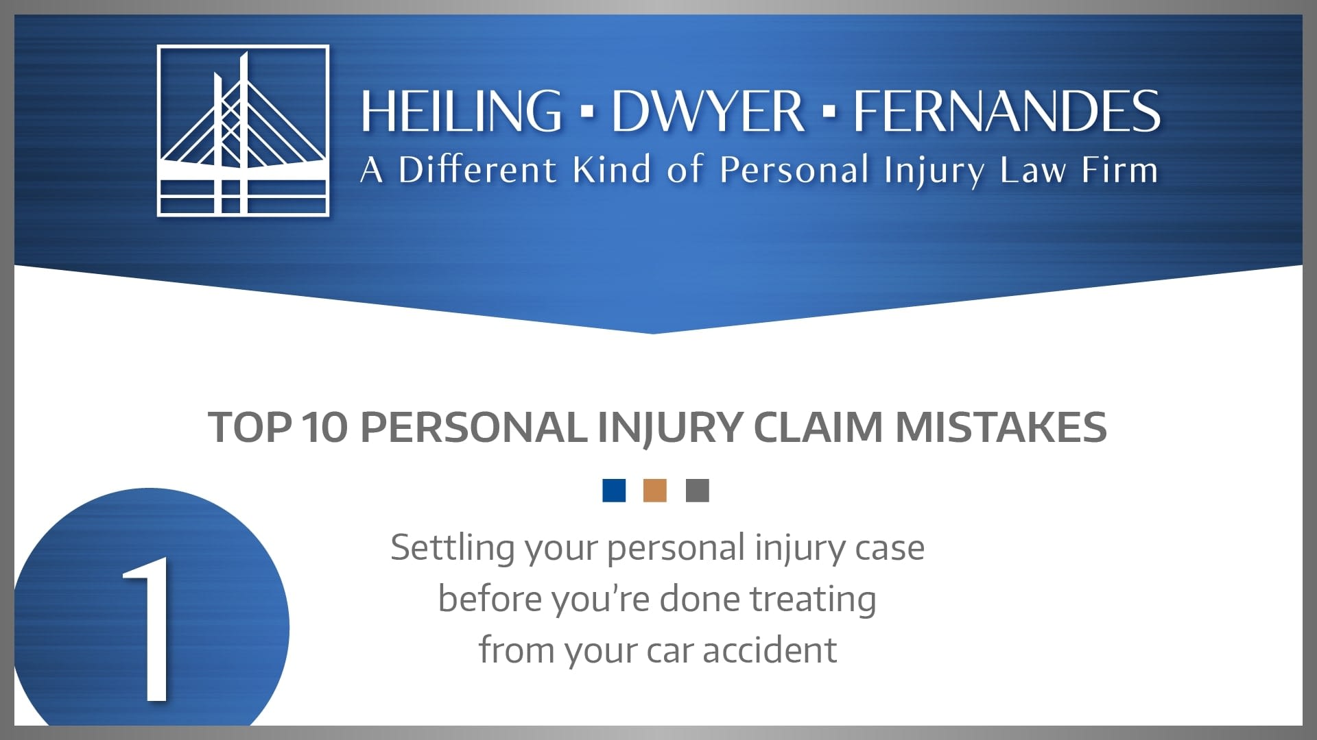 #1 MISTAKE: Settling your personal injury case before you’re done treating from your car accident.